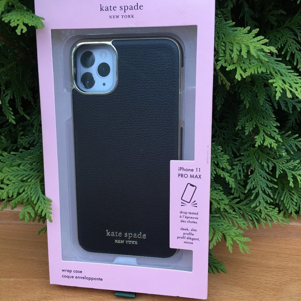 Kate Spade iPhone 11 Pro Max Black and Gold Case.